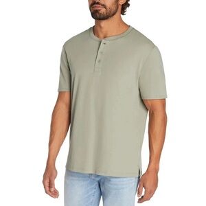 GAP Men’s Short Sleeve 3 Button Henley Tee Blue Size Medium